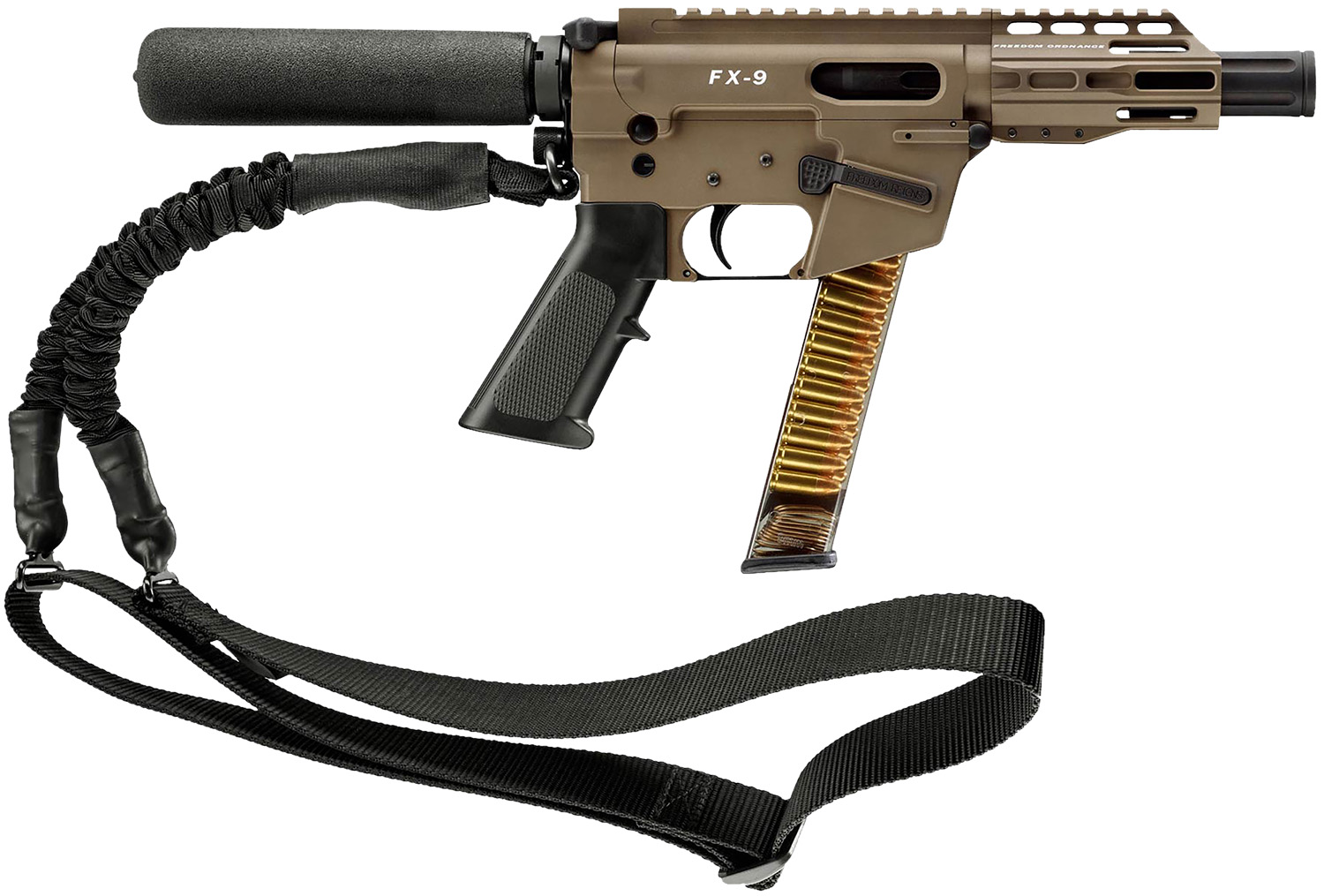 FREEDOM ORDNANCE FX9P4T-FDE FX9P 9mm Luger 31+1 4" Flat Dark Earth Synthetic Pistol Tube