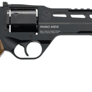 Chiappa Firearms 340.343 Rhino 60DS 10mm Auto 6 Shot 6" Black Anodized Picatinny Rail/Vent Rib Barrel, Black Cylinder, Black Anodized Aluminum Frame w/Picatinny Rail, Walnut Grip