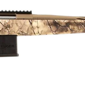 Ruger 46990 American II  Full Size 204 Ruger 10+1 22" Burnt Bronze Cerakote Spiral Fluted Threaded Barrel & Steel Receiver w/Picatinny Rail, Dipped GoWild I-M Camo Adj LOP Synthetic Stock
