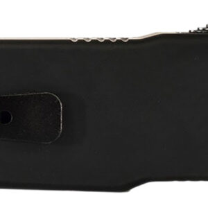 Templar Knife MZBR321 Premium Weighted Slim 3.16" OTF Drop Point Plain Black Oxide Stonewashed Powder Coated D2 Steel Blade, 4.93" Black Aluminum/Rubber Handle