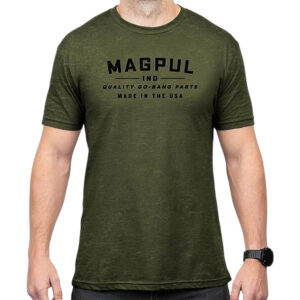 Magpul MAG1112-317  Go Bang Parts Olive Drab Heather Cotton/Polyester Short Sleeve Small
