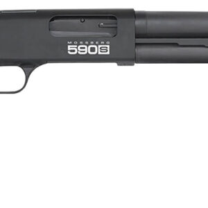 Mossberg 51609 590S  12 Gauge Pump 3" 10+1 18.50" Matte Blued Heavy Walled Barrel, Drilled & Tapped Black Receiver, Fixed Black Synthetic Stock