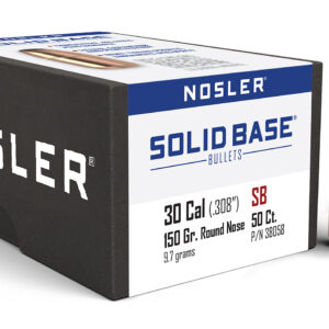 Nosler 38058 Solid Base 30Cal 150gr Round Nose 50CT