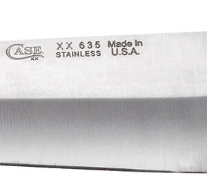 Case 07316 Chef's  8" Fixed Plain Mirror Polished Tru-Sharp SS Blade, Walnut Handle