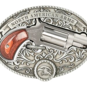 North American Arms 22MSBBO Chuckwagon w/Belt Buckle 22 Mag 5rd Shot 1.13" Matte Stainless Steel Barrel, Stainless Cylinder & Frame, Rosewood Grip