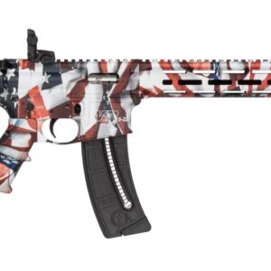 Smith & Wesson 14714 M&P15-22 Sport Flag 22 LR 25+1 16.50" Black Threaded Barrel, US Flag Cerakote Polymer Receiver w/Picatinny Rail, M-LOK Handguard, US Flag 6 Position CAR Polymer & AR Polymer Grip