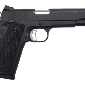 Tisas Arms 10100528 1911 Duty 45 ACP 8+1 5" Stainless Barrel, Black Cerakote Carbon Steel Serrated Slide & Frame w/Beavertail, Black Rubber Grip