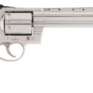 Colt Mfg KODIAKSP8RTS Kodiak 44 Mag 6 Shot 8" Stainless Ported Vent Rib Barrel, Stainless Unfluted Cylinder & Stainless Steel Frame, Black Rubber Grip, Exposed Hammer