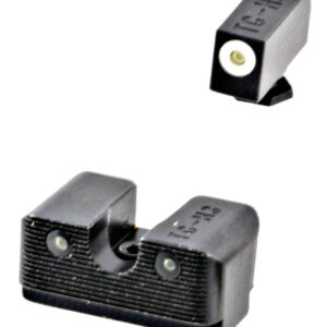 TruGlo TG231G2W Tritium Pro High, White Outline Tritium Front/ Green Tritium Rear/Black Nitride Fortress Frame, Compatible w/Most Glock Except MOS, Front Post/Rear Dovetail Mount