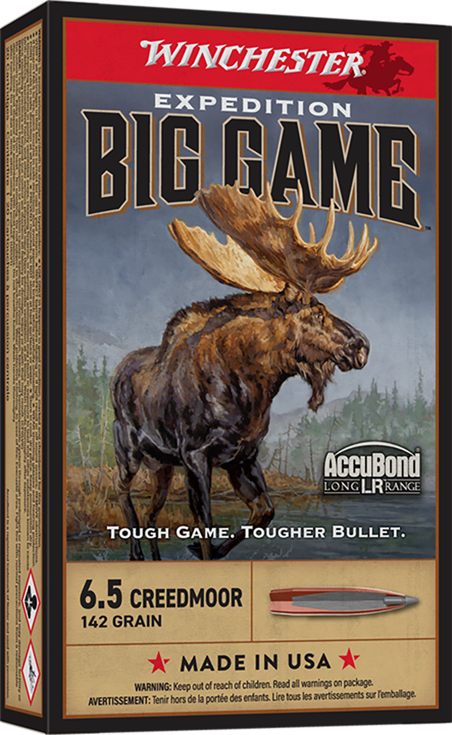 Winchester Ammo S65LR Expedition Big Game Long Range 6.5Creedmoor 142gr Nosler AccuBond Long Range 20 Per Box/10 Case