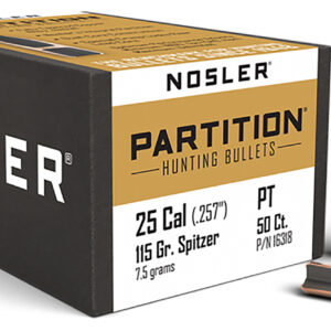 Nosler 16318 Partition 25Cal 115gr Spitzer 50/Box