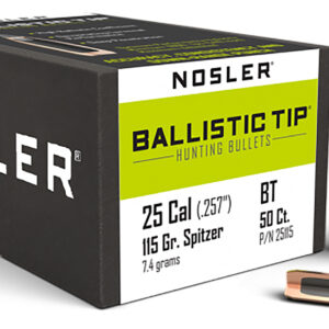 Nosler 25115 Ballistic Tip 25Cal 115gr Spitzer Point 50/Box