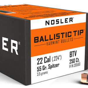 Nosler 39560 Ballistic Tip 22Cal 55gr Spitzer Point 250/Box