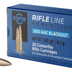 PPU PP300BH Standard Rifle 300Blackout 125gr Hollow Point Boat Tail 20 Per Box/50 Case