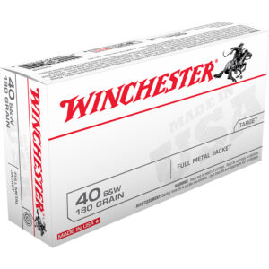 Winchester USA Pistol Ammo 40 S&W 180 gr. FMJ 50 rd.