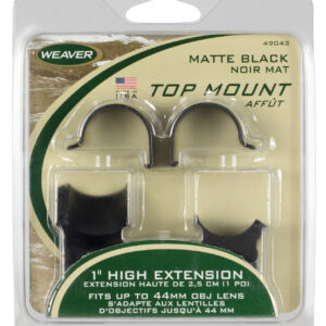 Weaver Mounts 49043 Detachable Extension Top Mount Rings Matte Black 1" Extra High