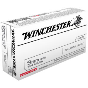 Winchester USA Pistol Ammo 9mm NATO 124 gr. FMJ 50 rd.