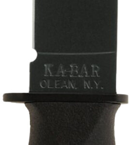 Ka-Bar 2221 Mark I 5.13" Fixed Clip Point Plain Black 1095 Cro-Van Blade, Black Kraton G Handle, Includes Sheath