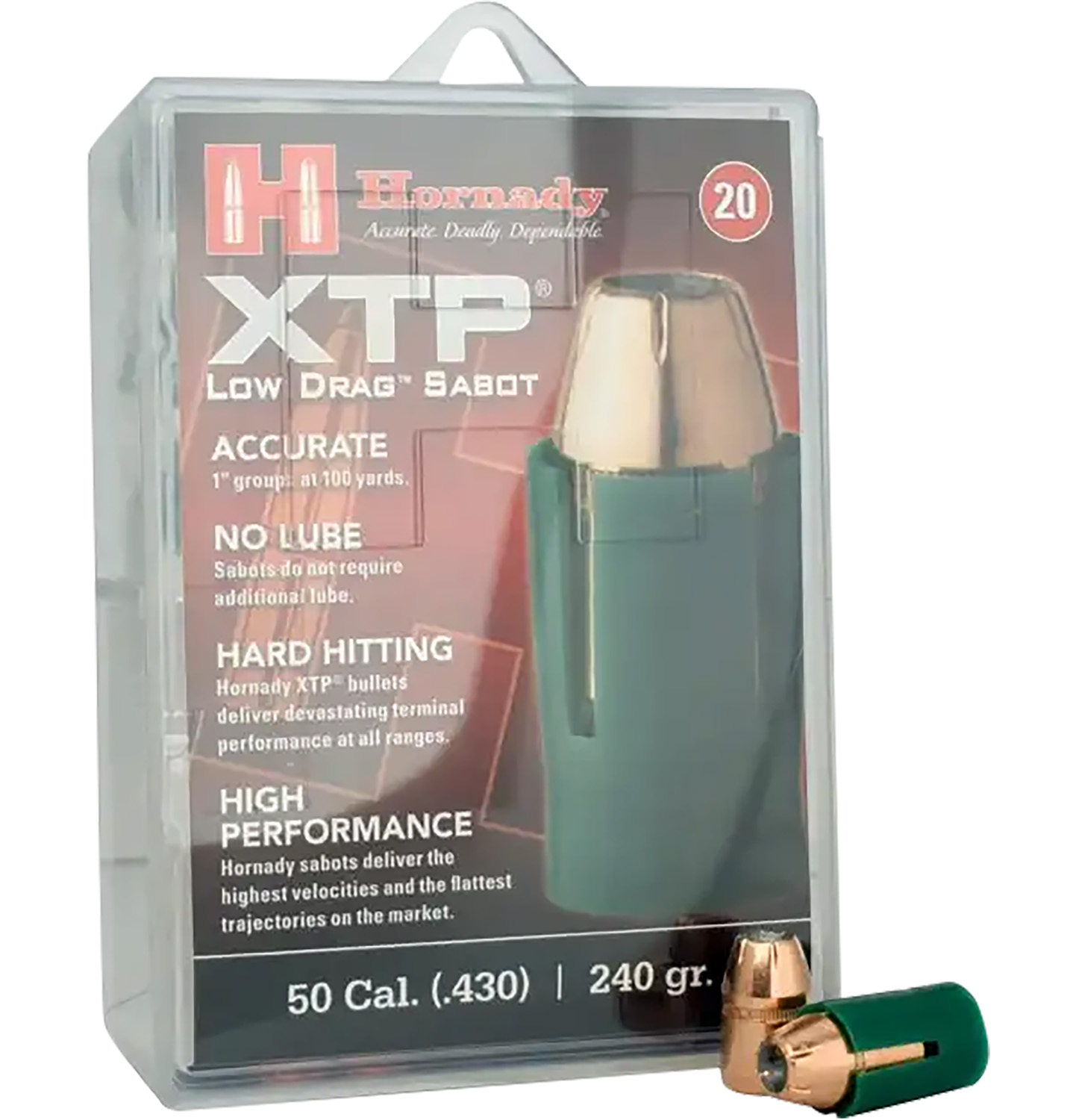 Hornady 6720 XTP 50Cal Sabot XTP Hollow Point 240gr 20 Per Box/10 Case