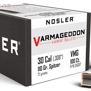Nosler 34057 Varmageddon 30Cal 110gr Flat Base Tipped 100/Box