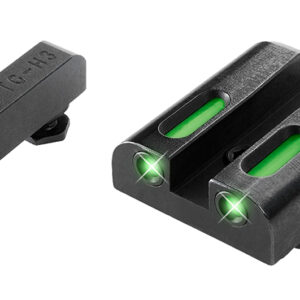TruGlo TG13GL2A TFX  Black | Green Tritium & Fiber Optic White Outline Front Sight Green Tritium & Fiber Optic Rear Sight