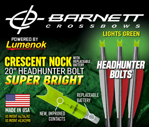 LUMENOK XBOW ARROW 20" BARNETT - HEADHUNTER GREEN CRESCENT 3PK - Image 2