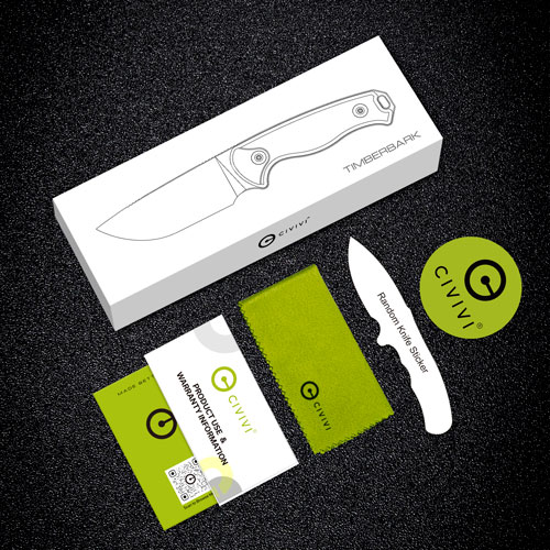CIVIVI KNIFE TIMBERBARK 3.2" - FIXED ORANGE/SATIN G10 STNWASH - Image 2