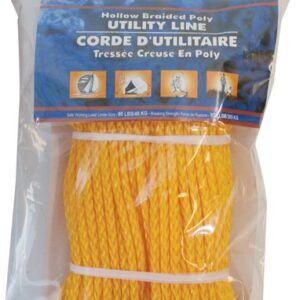 SS HOLLOW BRAID ROPE 1/4"x100' YEL