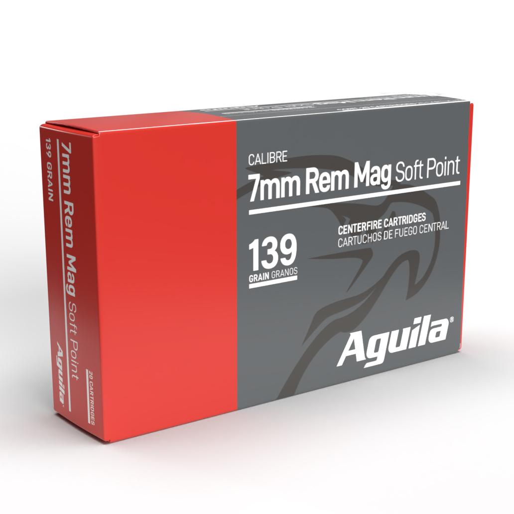 Aguila Rifle Ammunition 7mm Rem Mag 139 gr SP 3140 fps 20/ct