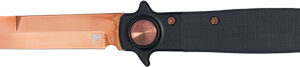 COBRATEC STILETTO 4" ROSE GOLD - BLADE BLACK G-10 BUTTON LOCK