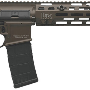 HK 81001204 MR556 A4 5.56x45mm 10+1 16.50" Black Threaded Barrel, Patriot Brown Picatinny Rail Receiver, M-LOK Handguard, 6 Position Black Synthetic Stock, Ambidextrous