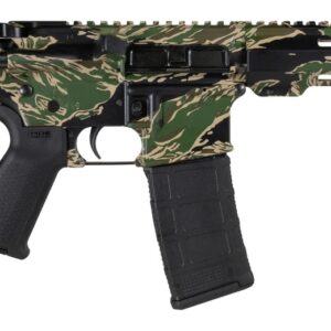 Shark Coast Tactical SCC07305TGR-P Tiger Stripe 5.56 NATO 30+1 Black Nitride Threaded Barrel, Aluminum Receiver w/Picatinny Rail, M-LOK Handguard, Polymer SB Tactical SBA3 Brace, Magpul MOE Grip, Righ