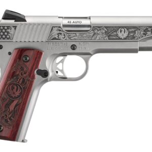 Ruger 16707 SR1911 250th Anniversary 45 ACP 8+1 5" Stainless Steel Barrel, Low-Glare Stainless Steel Serrated Slide & Frame w/Beavertail, Custom Wood Engraved Grip