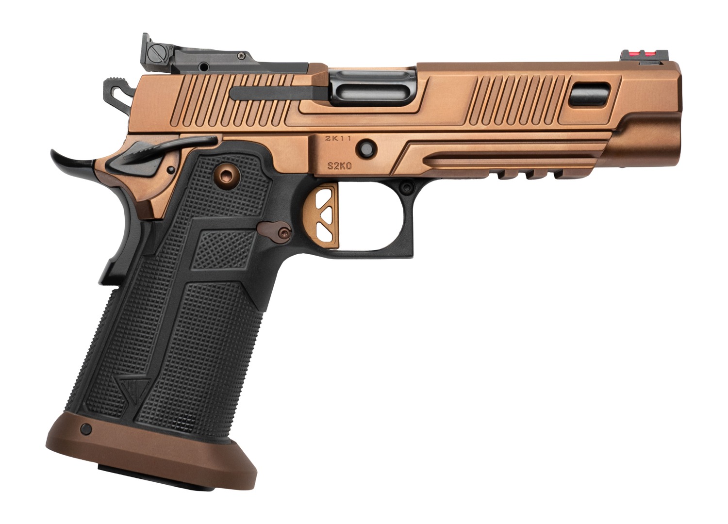 CNC Firearms CNC2K11ROGUE Kimber 2K11 Rogue w/Optic Limited Edition 9mm Luger 20+1 5" Black DLC Barrel, Custom Copper PVD Stainless Steel Lightening Cut/Optic Ready Slide & Frame w/Picatinny Rail, Cus