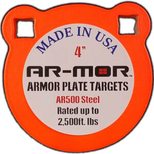 AR-MOR 4" AR500 STEEL GONG - 3/8" THICK STEEL ORANGE ROUND